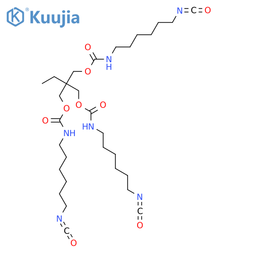 Carbamic acid, N-(6-isocyanatohexyl)-, C,C'-[2-ethyl-2-[[[[(6-isocyanatohexyl)amino]carbonyl]oxy]methyl]-1,3-propanediyl] ester structure