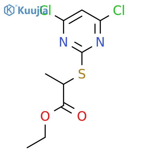 Propanoic acid, 2-[(4,6-dichloro-2-pyrimidinyl)thio]-, ethyl ester structure