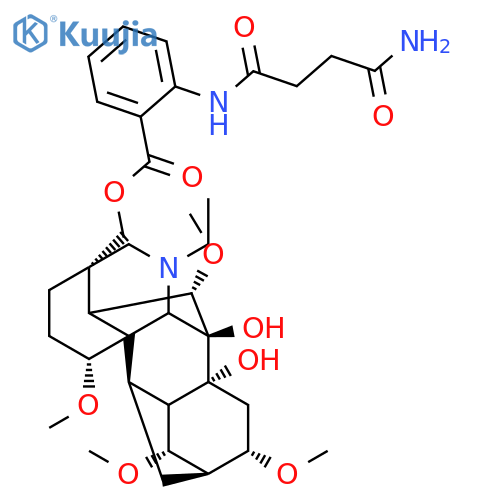 [(6alpha,14alpha,16beta,17xi)-20-ethyl-7,8-dihydroxy-1,6,14,16-tetramethoxyaconitan-4-yl]methyl 2-[(4-amino-4-oxobutanoyl)amino]benzoate structure
