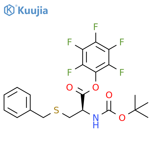 L-Cysteine, N-[(1,1-dimethylethoxy)carbonyl]-S-(phenylmethyl)-,pentafluorophenyl ester structure