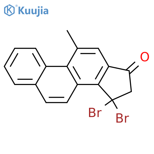 15,15-dibromo-11-methylgona-1(10),2,4,6,8,11,13-heptaen-17-one structure