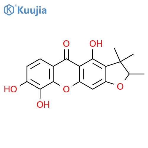 4,8,9-trihydroxy-2,3,3-trimethyl-2,3-dihydro-5H-furo[3,2-b]xanthen-5-one structure