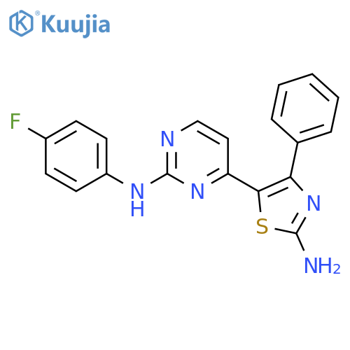 2-Pyrimidinamine, 4-(2-amino-4-phenyl-5-thiazolyl)-N-(4-fluorophenyl)- structure