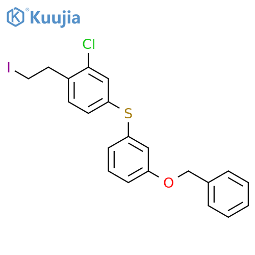 BENZENE, 1-[[3-CHLORO-4-(2-IODOETHYL)PHENYL]THIO]-3-(PHENYLMETHOXY)- structure