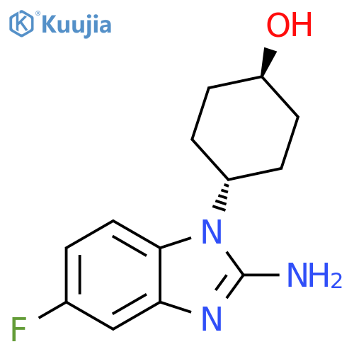 Cyclohexanol, 4-(2-amino-5-fluoro-1H-benzimidazol-1-yl)-, trans- structure