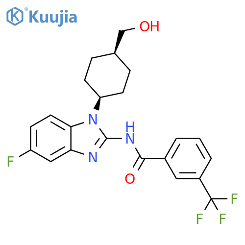 Benzamide,N-[5-fluoro-1-[cis-4-(hydroxymethyl)cyclohexyl]-1H-benzimidazol-2-yl]-3-(trifluoromethyl)- structure