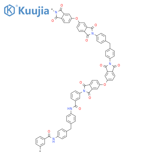 Poly[(1,3-dihydro-1,3-dioxo-2H-isoindole-2,5-diyl)oxy(1,3-dihydro-1,3-dioxo-2H-isoindole-5,2-diyl)-1,4-phenylenemethylene-1,4-phenylene(1,3-dihydro-1,3-dioxo-2H-isoindole-2,5-diyl)oxy(1,3-dihydro-1,3-dioxo-2H-isoindole-5,2-diyl)-1,3-phenylenecarbonylimino-1,4-phenylenemethylene-1,4-phenyleneiminocarbonyl-1,3-phenylene] structure