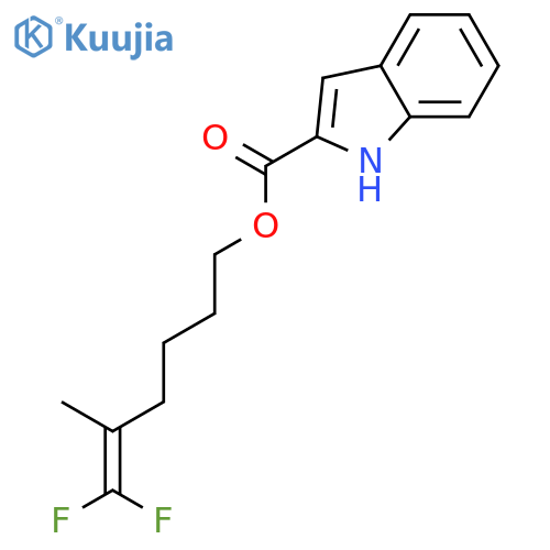 1H-Indole-2-carboxylic acid, 6,6-difluoro-5-methyl-5-hexenyl ester structure