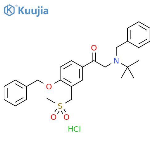 Ethanone,2-[(1,1-dimethylethyl)(phenylmethyl)amino]-1-[3-[(methylsulfonyl)methyl]-4-(phenylmethoxy)phenyl]-, hydrochloride structure