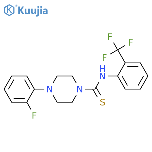 4-(2-fluorophenyl)-N-2-(trifluoromethyl)phenylpiperazine-1-carbothioamide structure