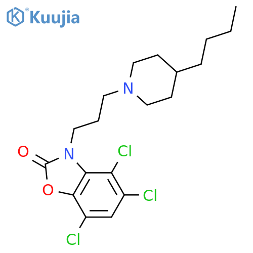 2(3H)-Benzoxazolone, 3-[3-(4-butyl-1-piperidinyl)propyl]-4,5,7-trichloro- structure