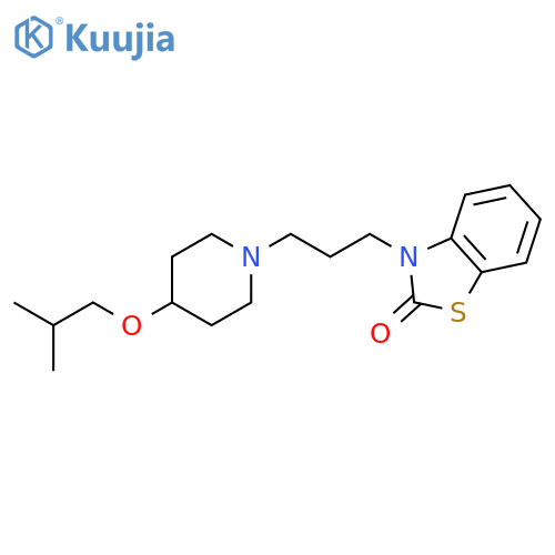 2(3H)-Benzothiazolone, 3-[3-[4-(2-methylpropoxy)-1-piperidinyl]propyl]- structure