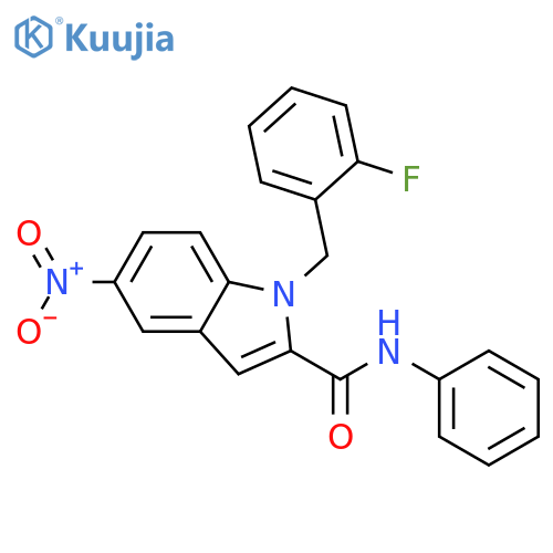 1H-Indole-2-carboxamide, 1-[(2-fluorophenyl)methyl]-5-nitro-N-phenyl- structure