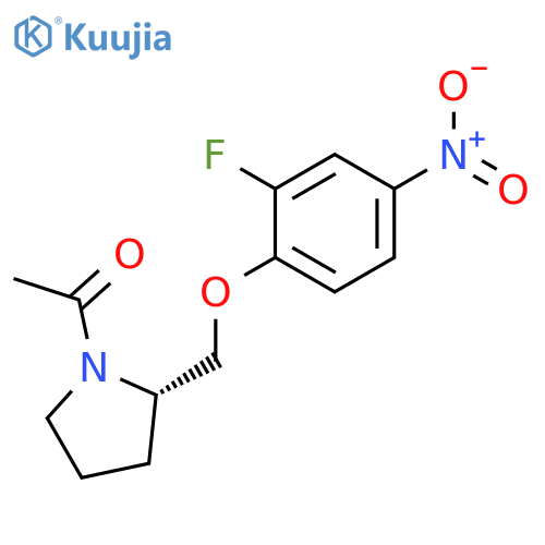 PYRROLIDINE, 1-ACETYL-2-[(2-FLUORO-4-NITROPHENOXY)METHYL]-, (2S)- structure
