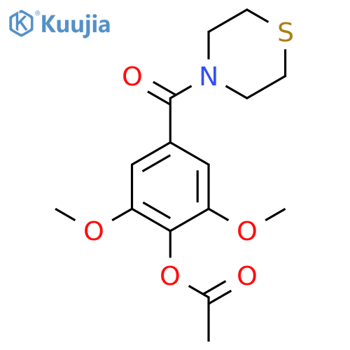 2,6-dimethoxy-4-(thiomorpholin-4-ylcarbonyl)phenyl acetate structure