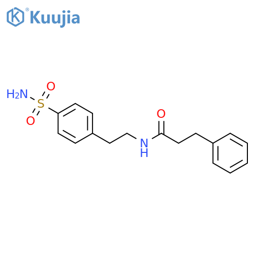 3-phenyl-N-[2-(4-sulfamoylphenyl)ethyl]propanamide structure