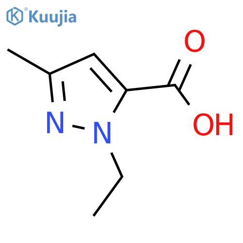 1-Ethyl-3-methyl-1H-pyrazole-5-carboxylic acid structure
