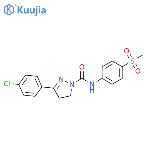 1H-Pyrazole-1-carboxamide,3-(4-chlorophenyl)-4,5-dihydro-N-[4-(methylsulfonyl)phenyl]- structure