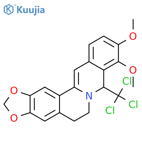 6H-Benzo[g]-1,3-benzodioxolo[5,6-a]quinolizine, 5,8-dihydro-9,10-dimethoxy-8-(trichloromethyl)- structure