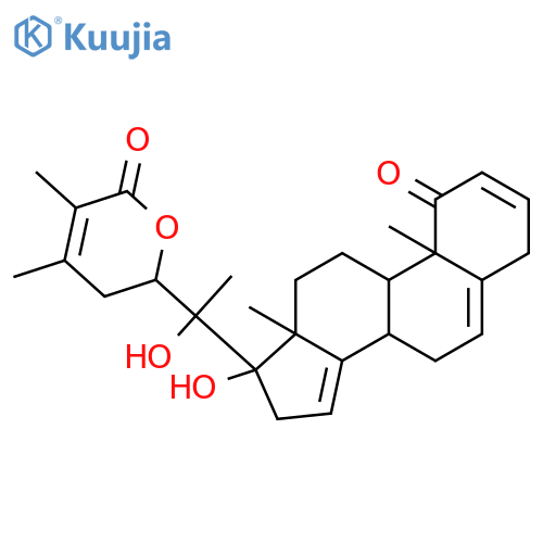 (22R)-17,20-dihydroxy-22,26-epoxyergosta-2,5,14,24-tetraene-1,26-dione structure