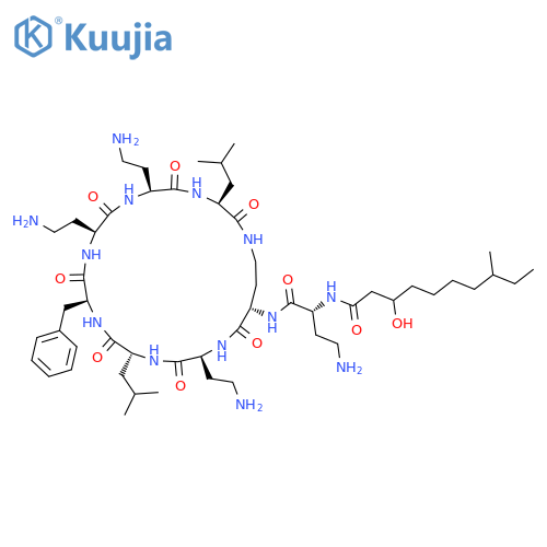 N-[(2R)-4-Amino-1-oxo-1-[[(3S,6S,9S,12S,15R,18S,21S)-6,9,18-tris(2-aminoethyl)-12-benzyl-3,15-bis(2-methylpropyl)-2,5,8,11,14,17,20-heptaoxo-1,4,7,10,13,16,19-heptazacyclotricos-21-yl]amino]butan-2-yl]-3-hydroxy-8-methyldecanamide structure