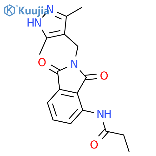 N-(2-((3,5-dimethyl-1H-pyrazol-4-yl)methyl)-1,3-dioxoisoindolin-4-yl)propionamide structure