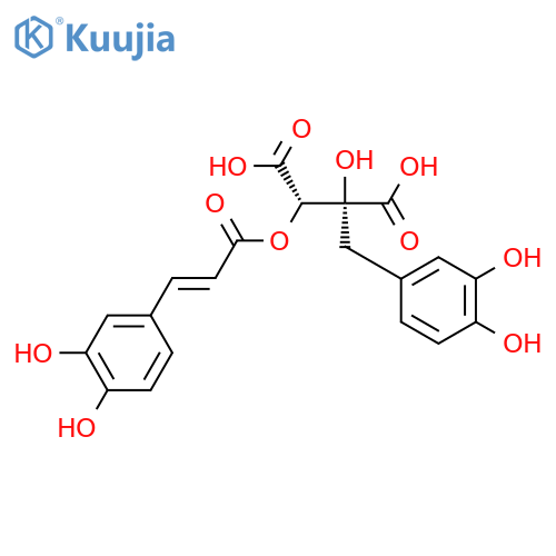 Butanedioic acid,2-[(3,4-dihydroxyphenyl)methyl]-3-[[(2E)-3-(3,4-dihydroxyphenyl)-1-oxo-2-propen-1-yl]oxy]-2-hydroxy-,(2R,3S)- structure