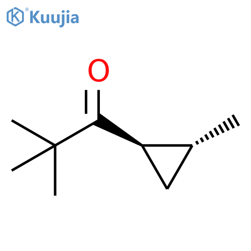 1-Propanone, 2,2-dimethyl-1-(2-methylcyclopropyl)-, trans- (9CI) structure