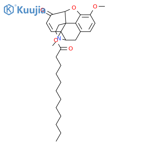 (5alpha)-3-methoxy-17-methyl-6-oxo-7,8-didehydro-4,5-epoxymorphinan-14-yl dodecanoate structure