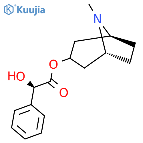 Hydroxy-phenyl-acetic acid 8-methyl-8-aza-bicyclo[3.2.1]oct-3-YL ester structure