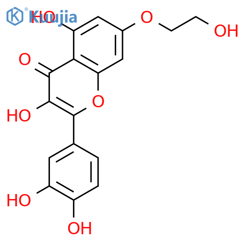 4H-1-Benzopyran-4-one,2-(3,4-dihydroxyphenyl)-3,5-dihydroxy-7-(2-hydroxyethoxy)- structure