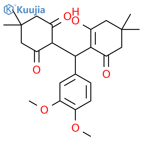 2-[(3,4-dimethoxyphenyl)(2-hydroxy-4,4-dimethyl-6-oxocyclohex-1-en-1-yl)methyl]-5,5-dimethylcyclohexane-1,3-dione structure