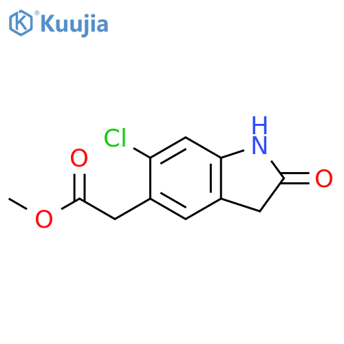 methyl 2-(6-chloro-2-oxo-2,3-dihydro-1H-indol-5-yl)acetate structure