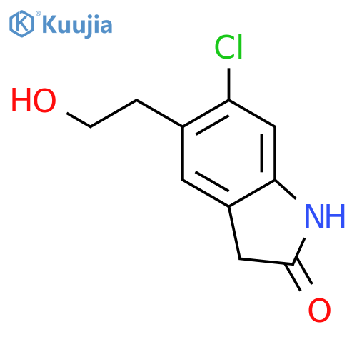 6-chloro-1,3-dihydro-5-(2-hydroxyethyl)-2H-Indol-2-one structure