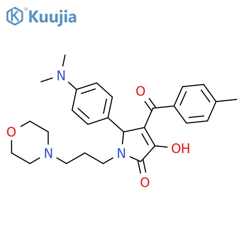 2H-Pyrrol-2-one,5-[4-(dimethylamino)phenyl]-1,5-dihydro-3-hydroxy-4-(4-methylbenzoyl)-1-[3-(4-morpholinyl)propyl]- structure