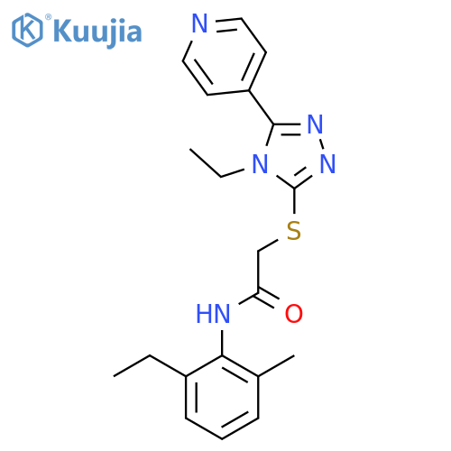 <br>2-((4-Ethyl-5-(pyridin-4-yl)-4H-1,2,4-triazol-3-yl)thio)-N-(2-ethyl-6-methy lphenyl)acetamide structure