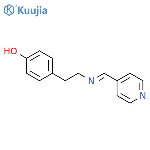 Phenol, 4-[2-[(4-pyridinylmethylene)amino]ethyl]- structure