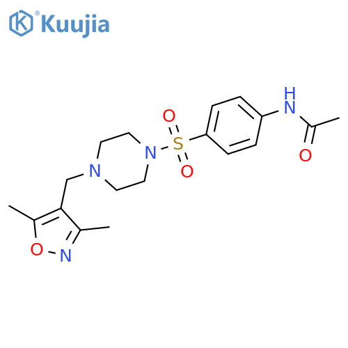Acetamide,N-[4-[[4-[(3,5-dimethyl-4-isoxazolyl)methyl]-1-piperazinyl]sulfonyl]phenyl]- structure
