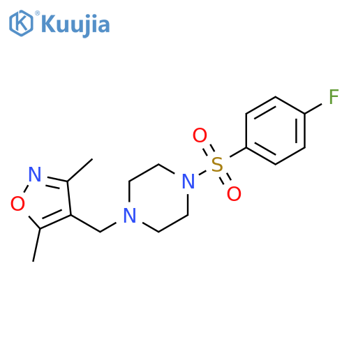 Piperazine,1-[(3,5-dimethyl-4-isoxazolyl)methyl]-4-[(4-fluorophenyl)sulfonyl]- structure