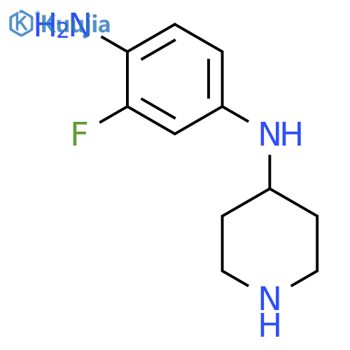 1,4-Benzenediamine, 2-fluoro-N4-4-piperidinyl- structure