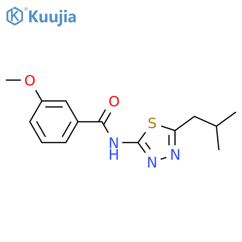 3-methoxy-N-[5-(2-methylpropyl)-1,3,4-thiadiazol-2-yl]benzamide structure