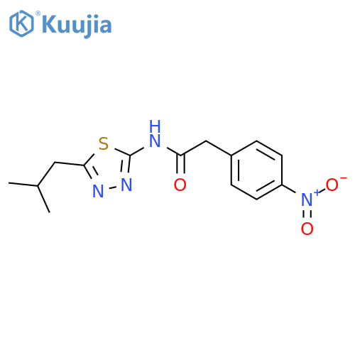 N-(5-isobutyl-1,3,4-thiadiazol-2-yl)-2-(4-nitrophenyl)acetamide structure