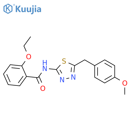 2-ethoxy-N-[5-(4-methoxybenzyl)-1,3,4-thiadiazol-2-yl]benzamide structure