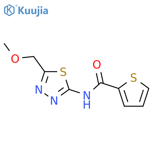 N-[5-(methoxymethyl)-1,3,4-thiadiazol-2-yl]-2-thiophenecarboxamide structure
