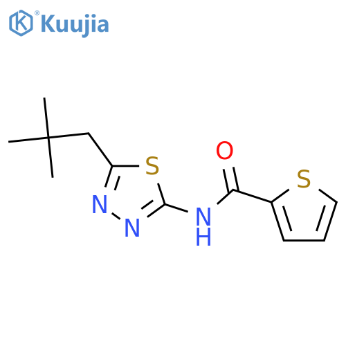 N-(5-neopentyl-1,3,4-thiadiazol-2-yl)thiophene-2-carboxamide structure