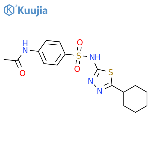 N-(4-{[(5-cyclohexyl-1,3,4-thiadiazol-2-yl)amino]sulfonyl}phenyl)acetamide structure