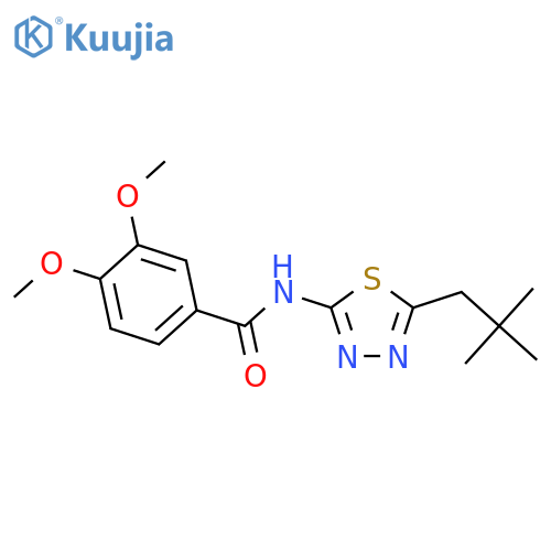 3,4-dimethoxy-N-(5-neopentyl-1,3,4-thiadiazol-2-yl)benzamide structure