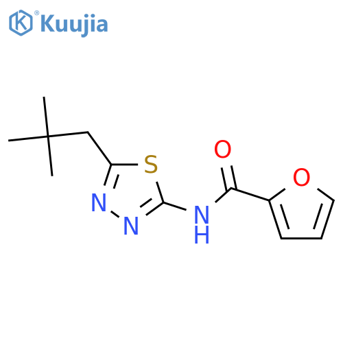 N-(5-neopentyl-1,3,4-thiadiazol-2-yl)-2-furamide structure