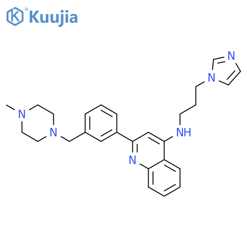 4-Quinolinamine,N-[3-(1H-imidazol-1-yl)propyl]-2-[3-[(4-methyl-1-piperazinyl)methyl]phenyl]- structure