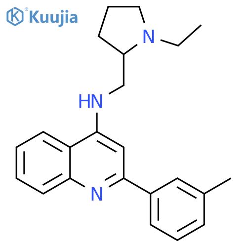 4-Quinolinamine, N-[(1-ethyl-2-pyrrolidinyl)methyl]-2-(3-methylphenyl)- structure